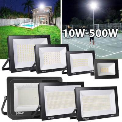 LED Flood Light 500W 300W 200W 100W 50W 30W 10W Outdoor Garden Lamp Spotlight