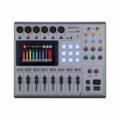 Zoom PodTrak P8  Portable Multitrack Podcast Recorder Silver