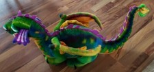 MELISSA  DOUG STUFFED MULTI COLORED DRAGON 38'' LONG PRE-OWNED