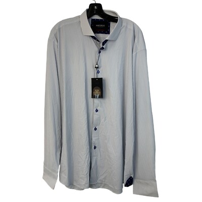 Maceoo Men's Einstein Mid Check White Sport Shirt 3XL 4-Way Stretch NWT 7425