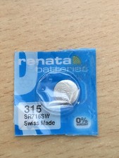 Renata 315 SR716SW Swiss Made Silver Oxide Watch Battery, Exp: 05/2026