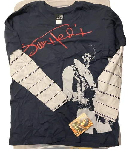 Authentic Jimi Hendrix T Shirt M Long Sleeve Hybrid Cotton New w/tag Hybridtees