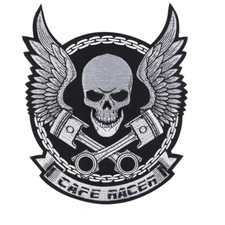 Large Size Skull Angel Wings Biker Rock Iron on Embroidered patch B003