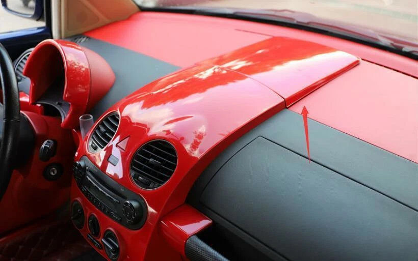 Cubierta de tablero de instrumentos central rojo brillante para Volkswagen Beetle 2003-2012 1 pieza Foto 4 de 4