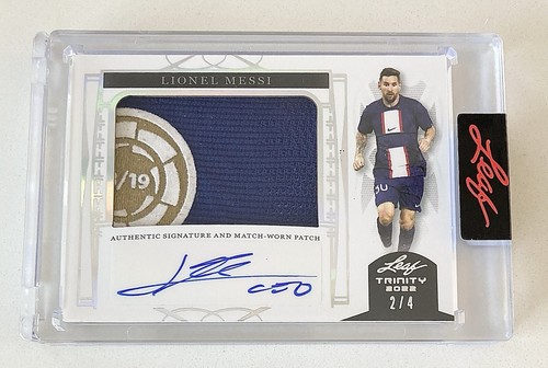 2022 Lionel Messi Leaf Trinity  Jersey LA LIGA Patch Auto # 2/4 Factory Sealed