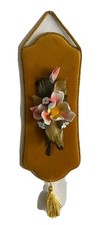 Vintage Capodimonte Colorful Porcelain Flower On Velvet Wall Art Italy 15