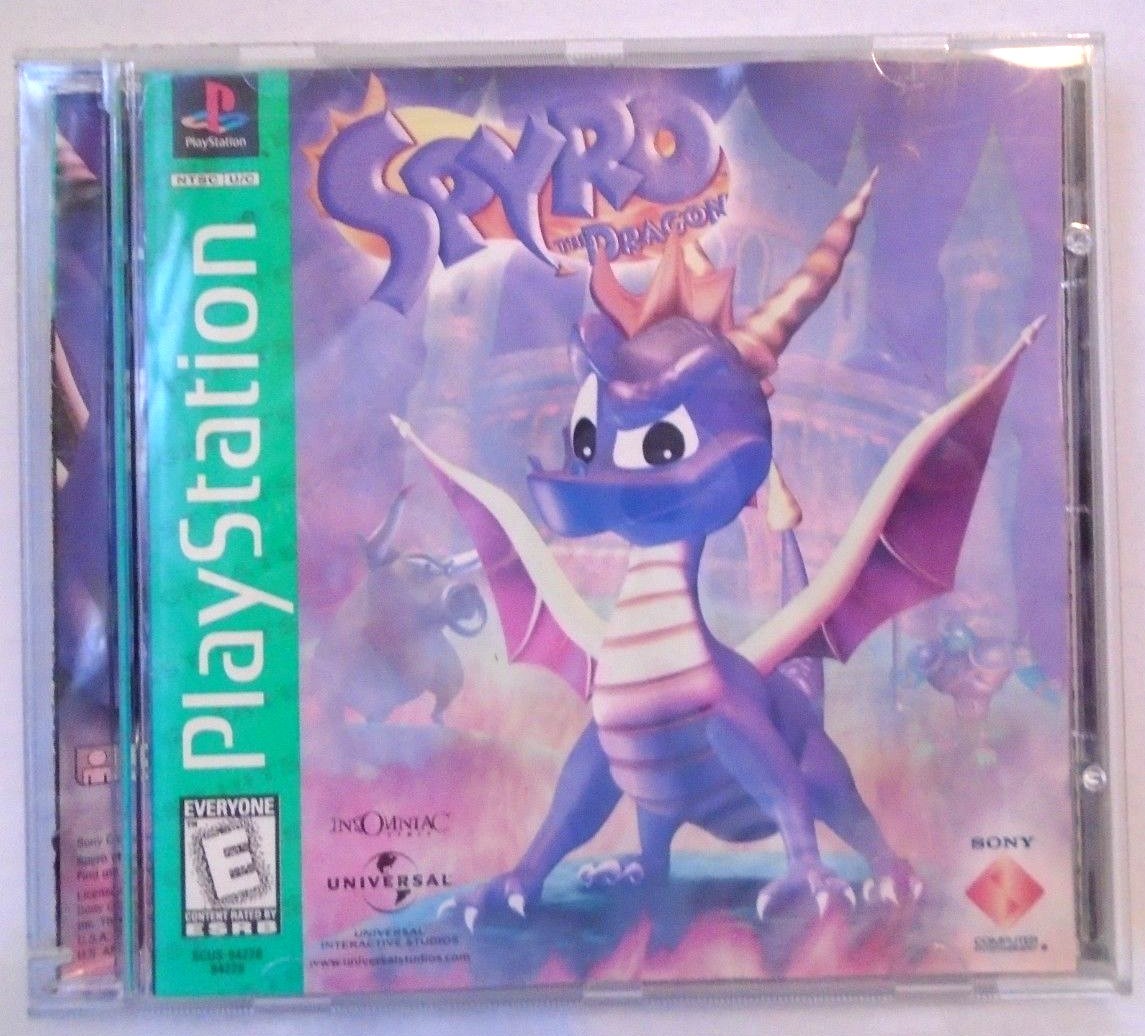Spyro the Dragon (Sony PlayStation 1, 1998) Game Case & Manual