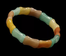 8" 100% Natural Grade A Yellow Brown Green Aventurine Jade Bracelet Bangle-11001