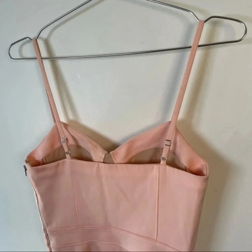 Abito corsetto bustier Alexander Wang rosa chiaro pannello rete‎ in nettare taglia 0 nuovo senza etichette