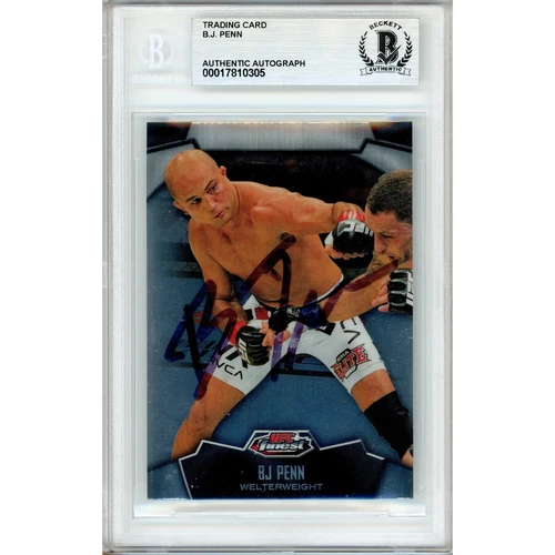 BJ Penn Auto 2012 Topps UFC Finest #60 MMA Signed Card Beckett Authentic Slab
