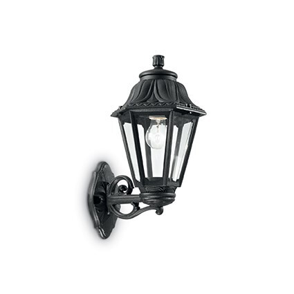 Applique Esterno Anna Nero Resina IP44: Stile Classico per Giardino e Terrazzo