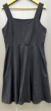 Tahari Dress 14 Black Sleeveless Pockets Stretch Versatile Preppy Dark Fairy