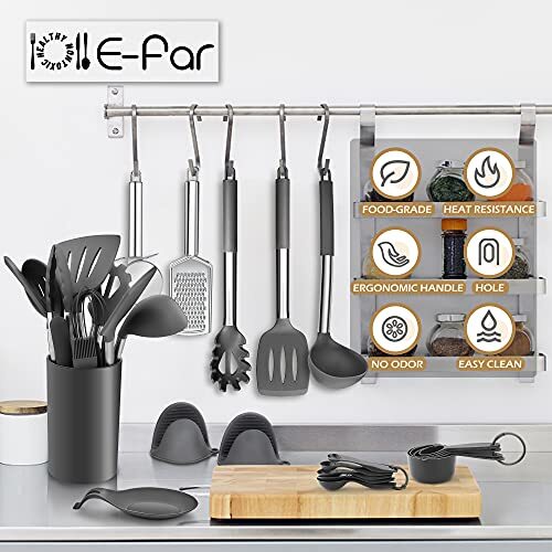 Silicone Kitchen Utensils Set 30piece Cooking Utensils Set With Holder Heat Resi - Picture 7 of 7