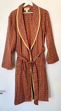 Vintage 70s Rabhor Robe Belted Mens Plaid Cotton Blend M