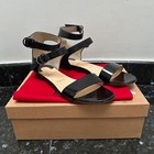 CHRISTIAN LOUBOUTIN TRES BEA PATENT & NAPPA LEATHER BLACK FLAT SANDALS SIZE 38 — photo 3