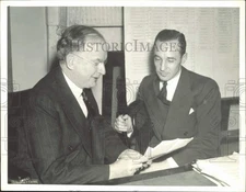 1938 Press Photo Ford Motors President Edsel Ford meets with Sen. Burton Wheeler
