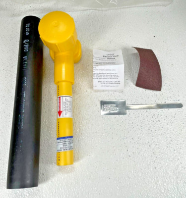 Molded Poly Standard Gas Tapping Tee 2'' x 3/4'' IPS w/ LYCO Excess Flow Valve EFV