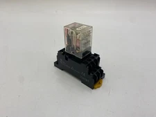 Omron MY4N Plug-in Relay 14-Pin 4PDT Coil 110/120V with Socket Base 5 Amp 250VAC