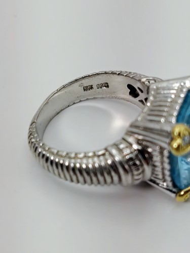 Ripka Sterling 18k Cushion Cut Blue Topaz & Diamond Fontaine Ring - 第 4/10 張圖片