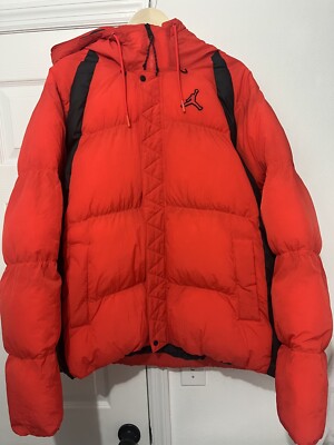 AIR JORDAN ESSENTIALS PUFFER JACKET XL ORANGE CRIMSON 23 ENGINEERED DA9806 673