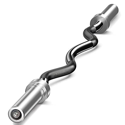 Olympic Barbell EZ Bar Curl Bar 4ft/5ft/7ft for 2 Inch Weight Plates, Perfect...