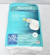 Assurance Stretch Briefs w Tabs Ultimate Absorbency L/XL 34 Pack Day/Night