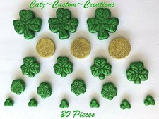 20 Pc. ST PATRICK'S DAY GLITTER TABLE SCATTER DECOR FILLERS SHAMROCK COINS