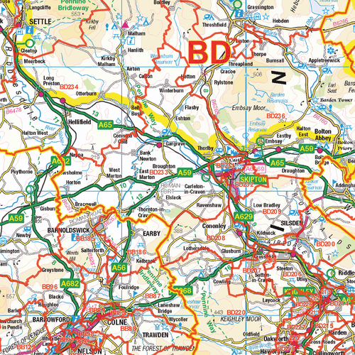North West England Postcode Sectors, Map of NW England Postcodes - Picture 4 of 6
