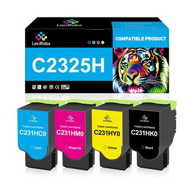 LeciRoba C231HK0 C231HC0 C231HM0 C231HY0 Toner Compatible Cartridge for Lexma...