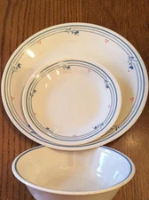 Corelle Country Violets Dinner Lunch Dessert Plate Bowl Sauce Floral Beige USED