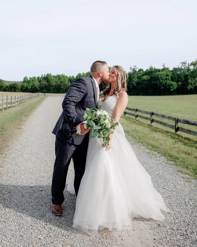 STELLA YORK 6959 Wedding Bridal Gown White Silver Beige Beaded Glitter Size 12 - Image 2 of 4
