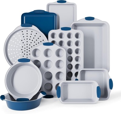 PTFE Free Baking Tra 10-Piece Nonstick Stackable Bakeware Set - PFOA  PFOS -