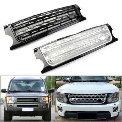 1x Black Front Grille Bumper Mesh For Land Rover Discovery LR3 2005-2009 Silver