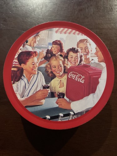 Coca-Cola Tin With Coasters Set Of 6 Vintage 1994 Americana Collectible