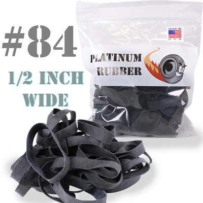 Platinum Rubber Bands #84 Size Black Extra Wide 1/2 Inch Large UV, 1LB 5LB Bulk