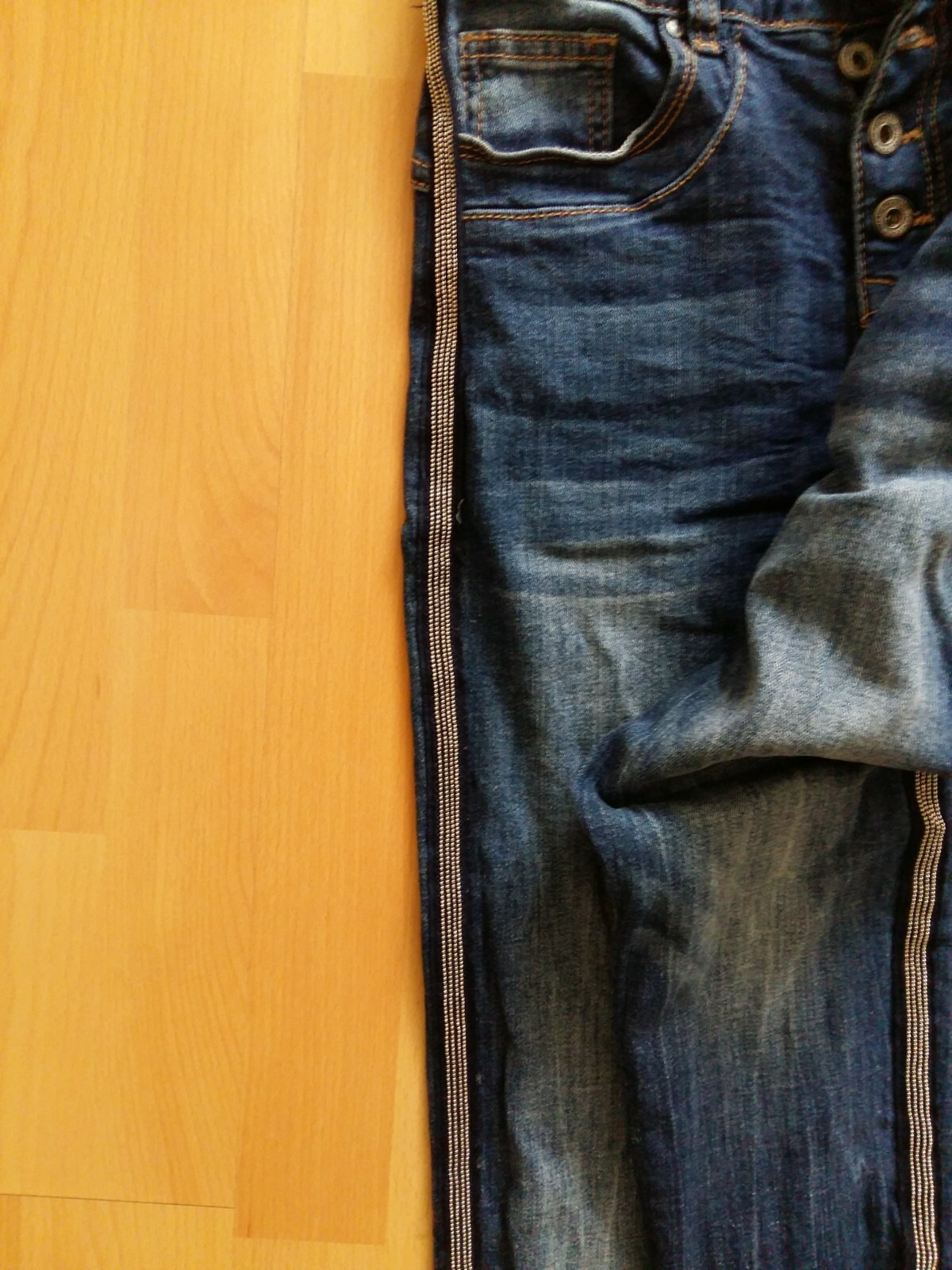 Jeans Mit Streifen An Der Seite Kombinieren Damen Skinny Jeans mit Modischen Streifen an der Seite Gr.XS/38 ++ Blau