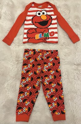 Hochwertiges Baby Jungen rot Sesamstraße Elmo Pyjama Set - 9-12 Monate (kleine Passform)