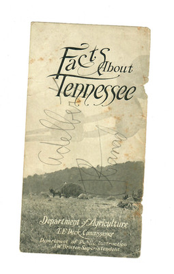 Facts About Tennessee 1910 Dept of Agriculture Pamphlet County (PC181)
