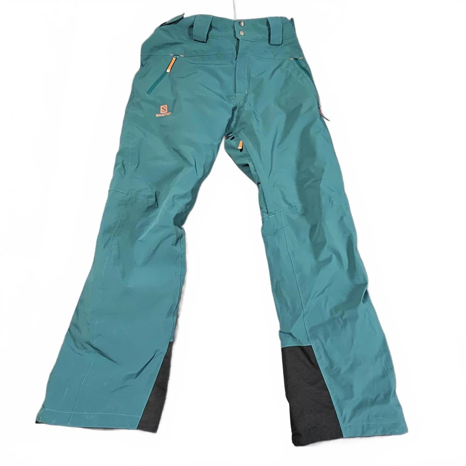 Pantalones con tirantes de esquí Salomon talla L piel avanzada 20K/20K verde azulado RARO Foto 3 de 4