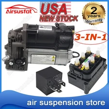 For Mercedes ML GLS GLE W166 X166 Air Suspension Compressor + Relay+ Valve Block