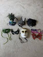 Lot of 6 Masquerade Masks Peacock Venetian Mardi Gras Costume Party Halloween