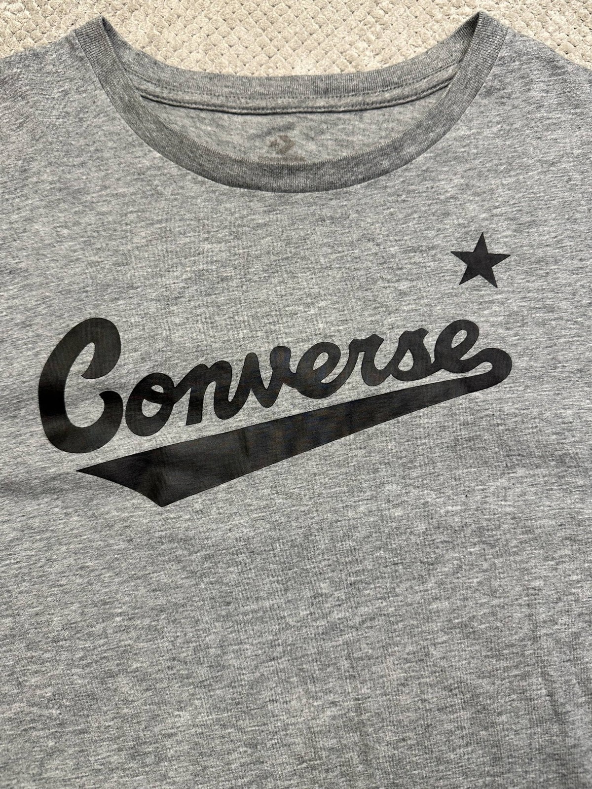 Converse Men’s Short Sleeve Big Logo T-Shirt Grey Large image 2