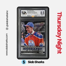 2015 UPPER DECK BIOGRAPHY OF A SEASON #BIOCM-1 CONNOR MCDAVID RC ROOKIE TGA 8.5