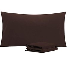 King Pillowcase Set - 2 Pack Brushed Microfiber King 20" x 40" Dark Brown