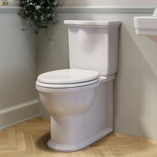 Image of Close Coupled Rimless Toilet with Soft Close Seat - Ripley BUN/RIPCCPAN/93678