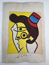Pablo Picasso COA Art Painting Original Drawing Vintage Paper Signed