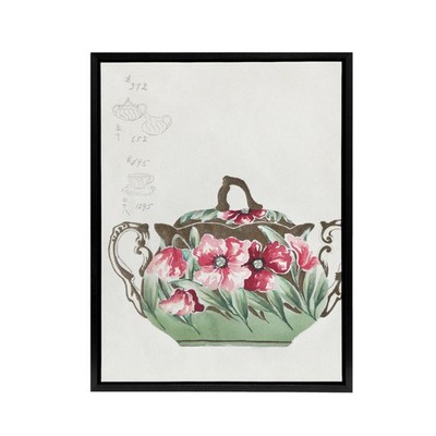 Zuckerdose Mohnblumen Vintage Noritake Gerahmtes Leinwandbild Wandbild