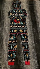 Boys sz5 Cat  Jack zip up one piece hoodie pajamas
