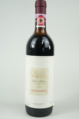 AUS SAMMLER NACHLASS - ALTE FLASCHE ROTWEIN - 1990 GEOGRAFICO CHIANTI CLASSICO