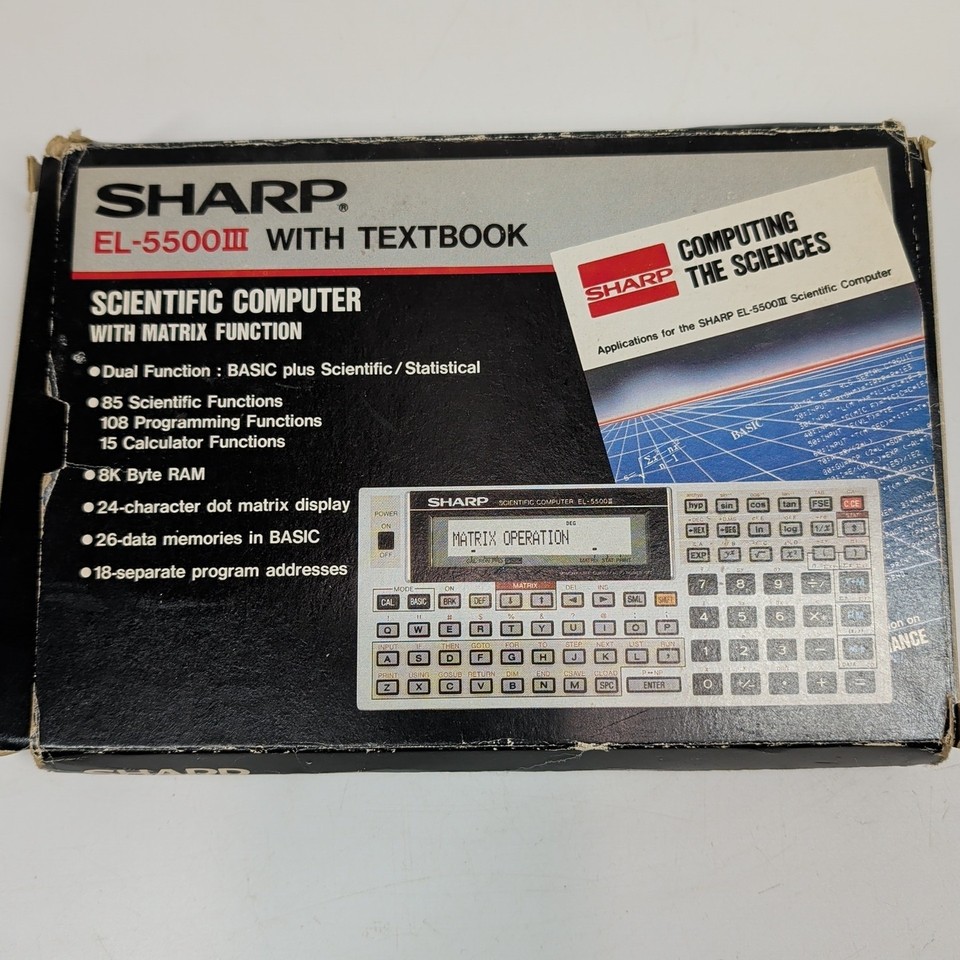 Sharp EL-5500III Scientific Computer Calculator New Batteries Tested ...